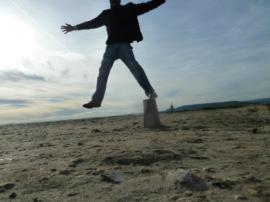 On top of Krakus Mound and on top of the world...but later this day....