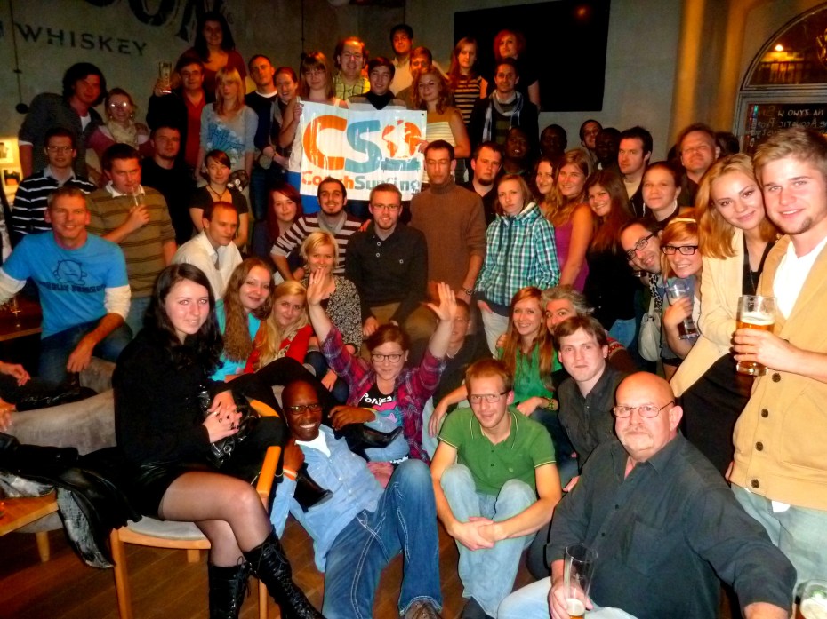 One of many social events around the world I organized as a Couchsurfing traveling ambassador. This one, attended by hundreds of couchsurfers, was in Krakow, Poland.